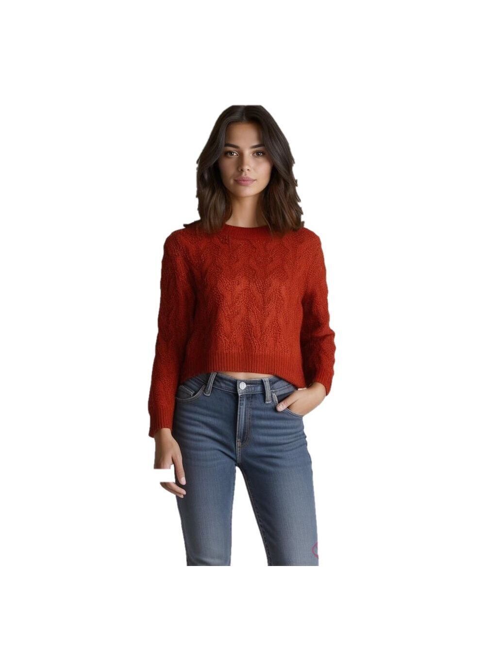Jessica Simpson Cropped Cable Knit Sweater Small